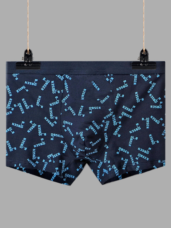 Men's Mid Waist Cotton Breathable Print Boxer Briefs Shello Creative Boutique
