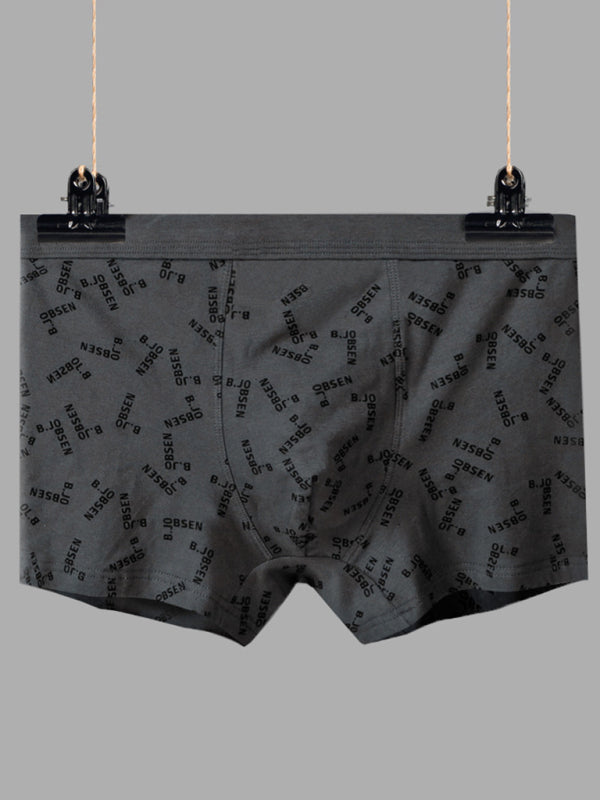 Men's Mid Waist Cotton Breathable Print Boxer Briefs Shello Creative Boutique