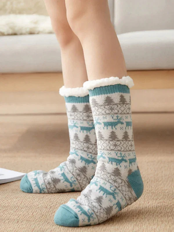 Women's Festive Knit Patterned Soft Socks - Shello's Creative Boutique