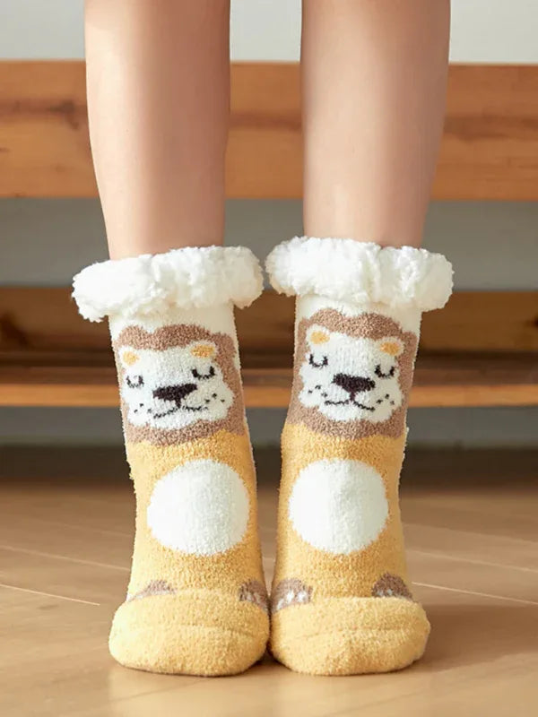 Women's Cosy Animal Print Cotton Socks - Shello's Creative Boutique