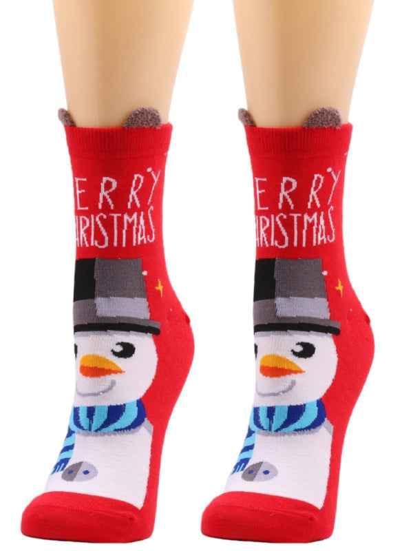 Snowman Print Merry Christmas Socks - Shello's Creative Boutique