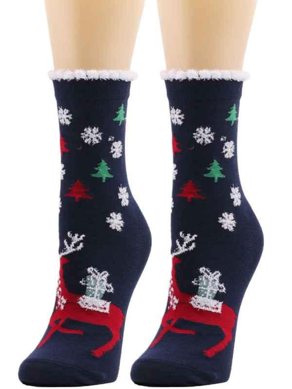 Women's Christmas Flower Socks for Festive Style - Shello's Creative Boutique