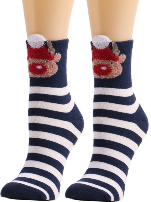 Festive Stripe Santa Christmas Socks Shello's Creative Boutique