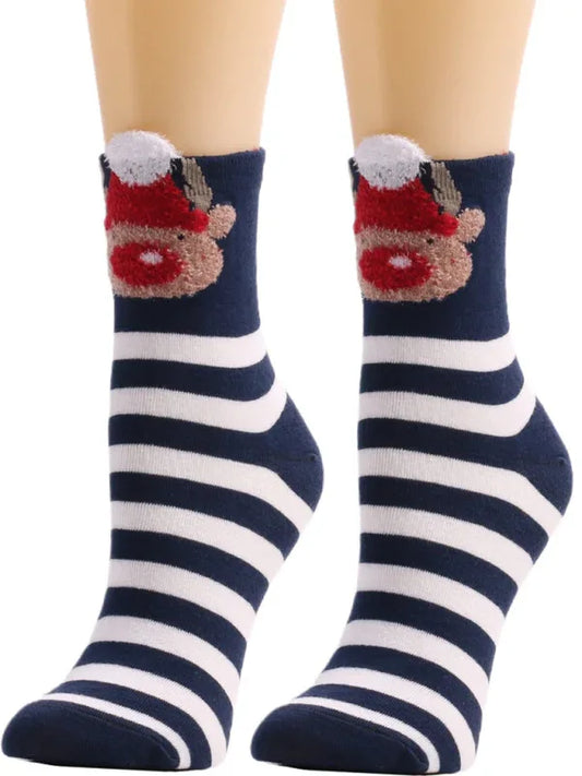 Festive Stripe Santa Christmas Socks - Shello's Creative Boutique