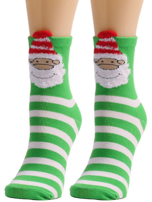 Festive Stripe Santa Christmas Socks Shello's Creative Boutique