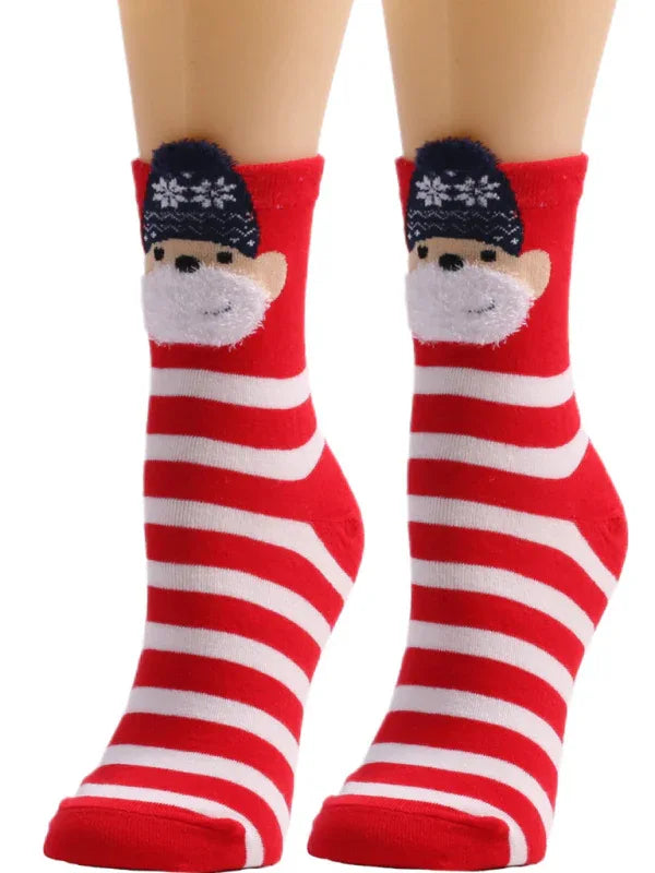 Festive Stripe Santa Christmas Socks - Shello's Creative Boutique