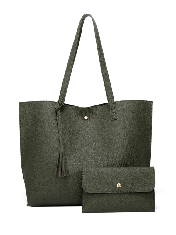 Tassel Zip Bag Large Capacity Shoulder Tote Bag Shello's Creative Boutique