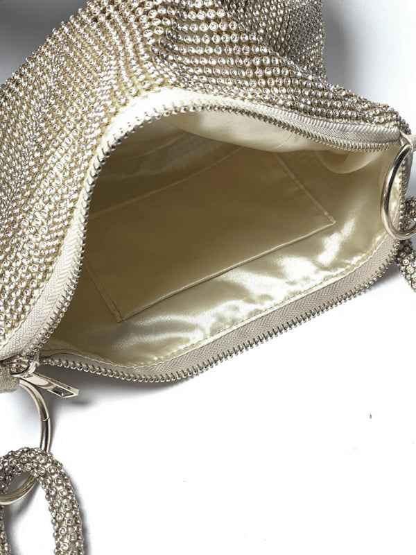 Knotted Rhinestone Pure Handmade Bag  New Diamond Full Diamond Armpit Bag