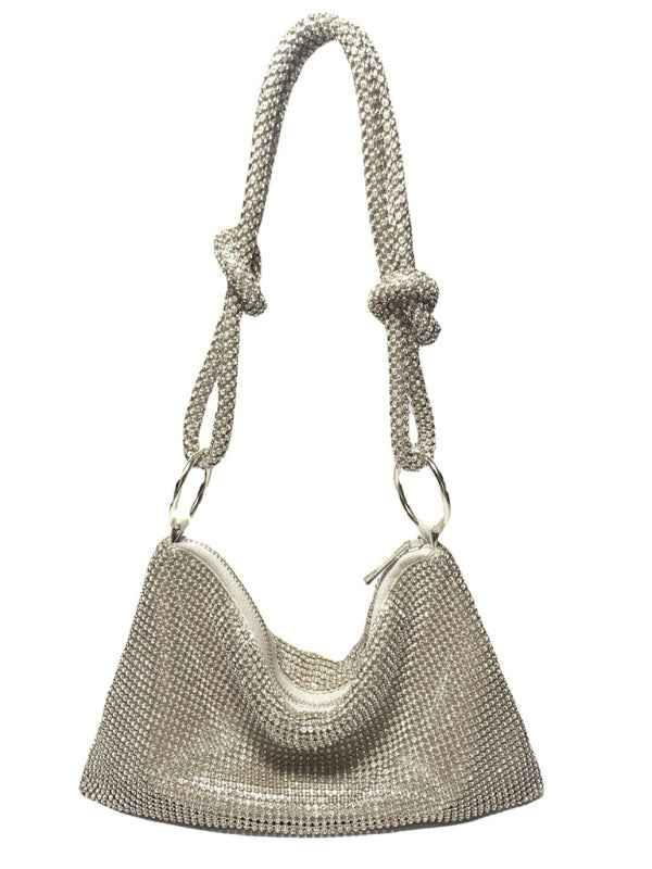 Knotted Rhinestone Bag - Handmade Full Diamond Armpit Bag with New Design - Shello's Creative Boutique