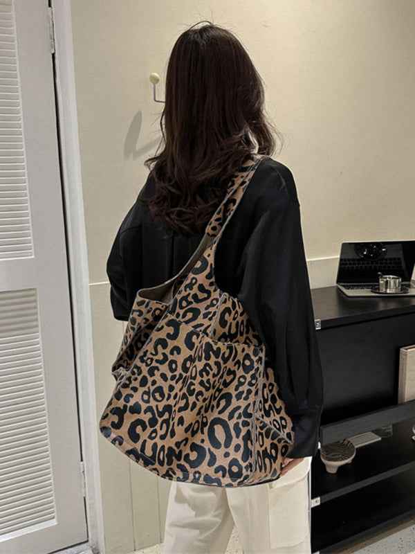 Simple Large Bag  Soft Leather Large Capacity One Shoulder Portable Tote Bag