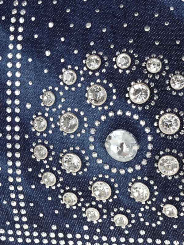 Denim Canvas Hand-Held Diamond Shoulder Crossbody Tote Bag – A Statement of Style & Versatility!