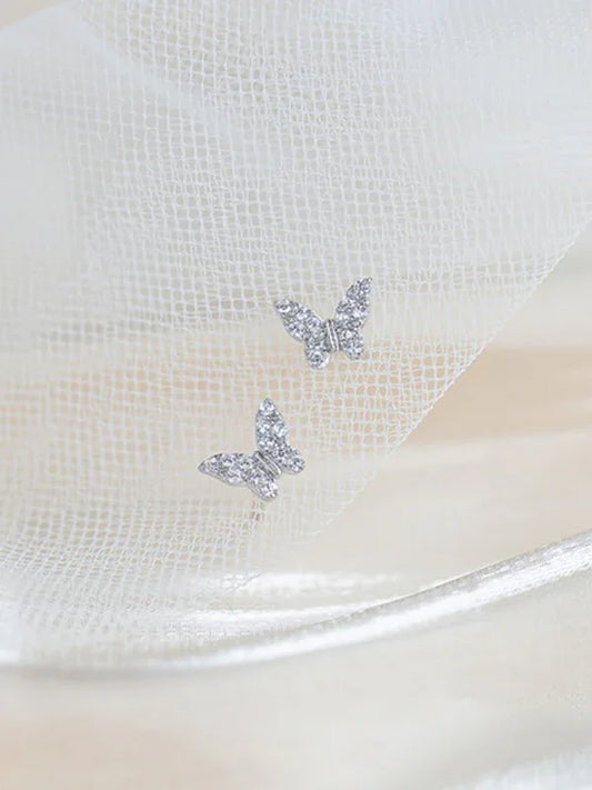 New Fashion Butterfly Silver Needle Earrings for Trendy Elegance - Shello's Creative Boutique
