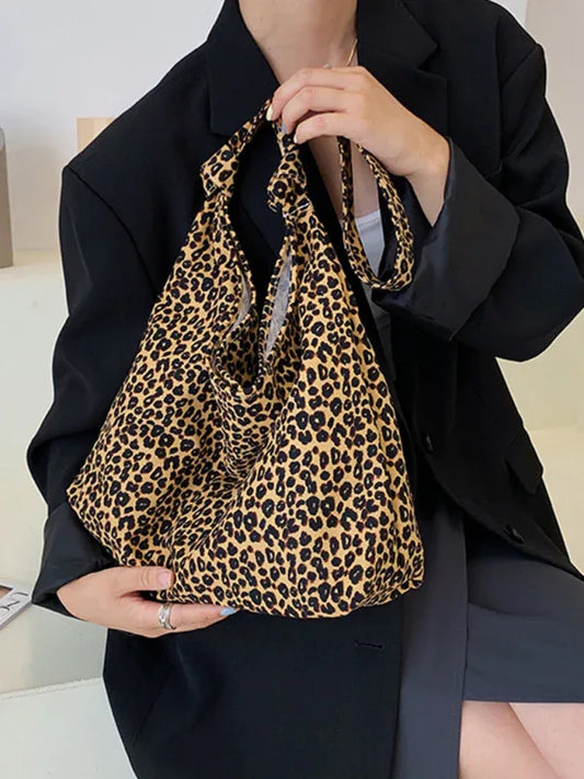 New leopard print shoulder bag canvas shopping bag - Shello's Creative Boutique