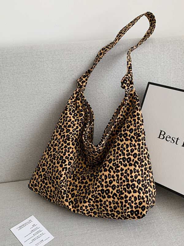 New leopard print shoulder bag canvas shopping bag Shello's Creative Boutique