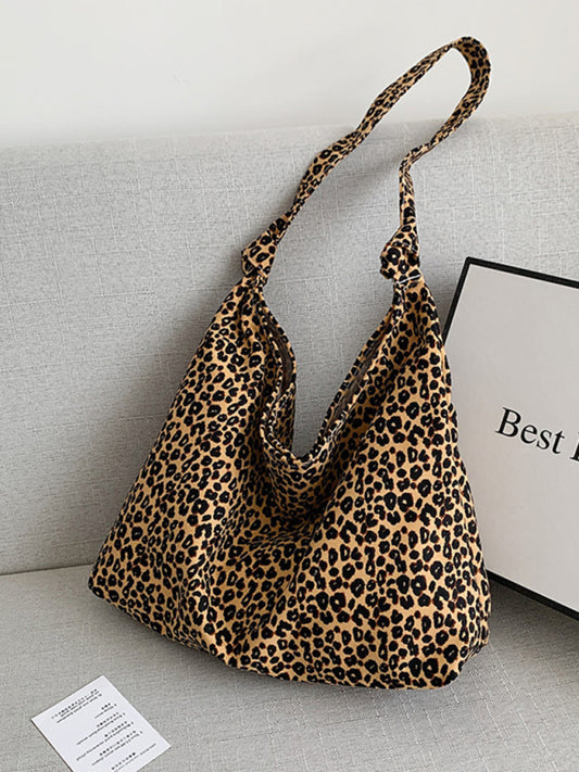 New leopard print shoulder bag canvas shopping bag Shello's Creative Boutique