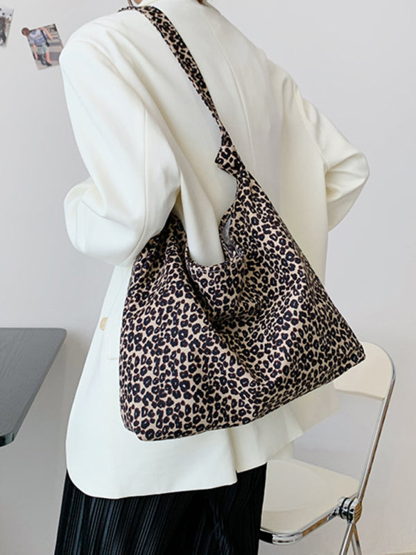 New leopard print shoulder bag canvas shopping bag Shello's Creative Boutique
