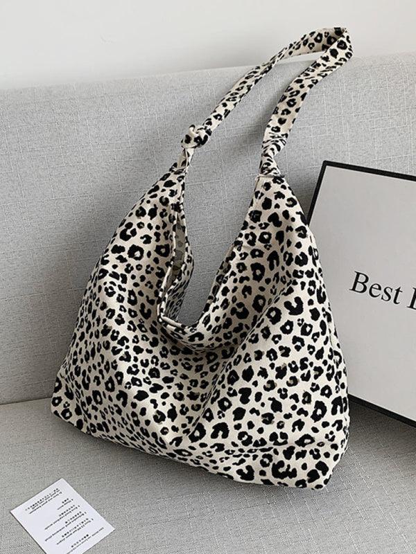 New leopard print shoulder bag canvas shopping bag - Shello's Creative Boutique