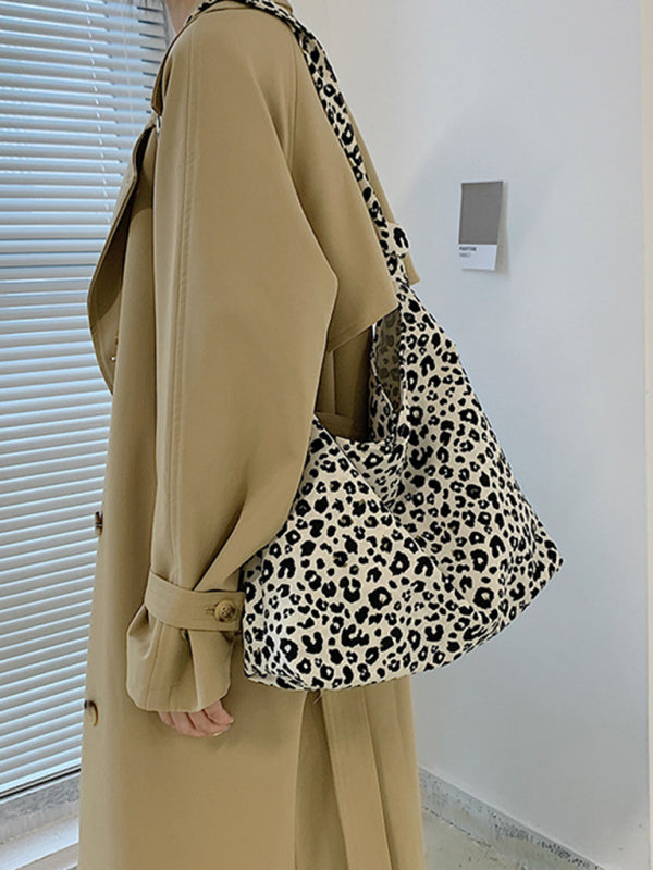 New leopard print shoulder bag canvas shopping bag Shello's Creative Boutique