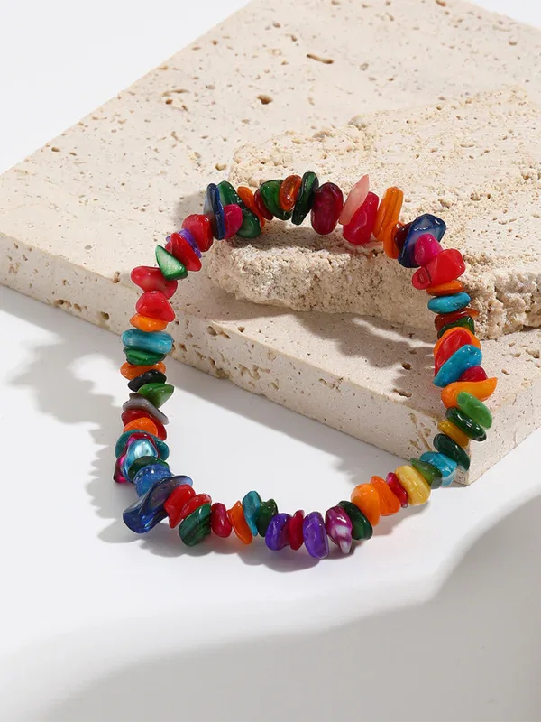 Bohemian Colorful Gravel Bracelet Natural Stone Bracelet - Shello's Creative Boutique
