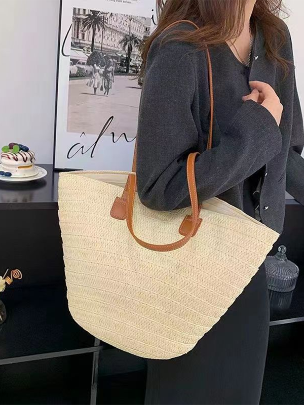 Single shoulder messenger woven bag women's new large capacity holiday beach bag commuter tote bag Shello's Creative Boutique
