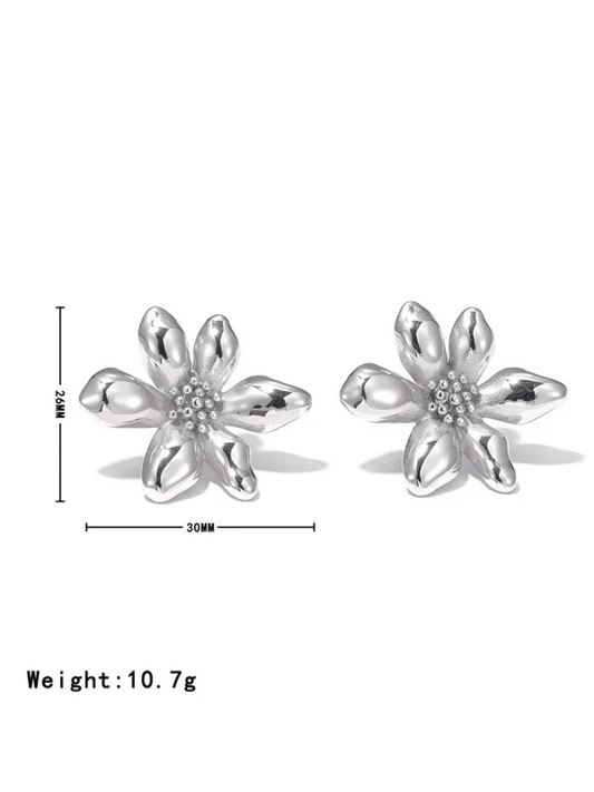 Fashionable Big Flower Earrings - Bold Floral Statement Jewelry for Every Occasion - Shello's Creative Boutique