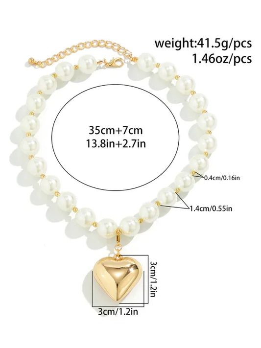 Exaggerated Round Punk Beaded Necklace with Geometric Beads Chain - Shello's Creative Boutique