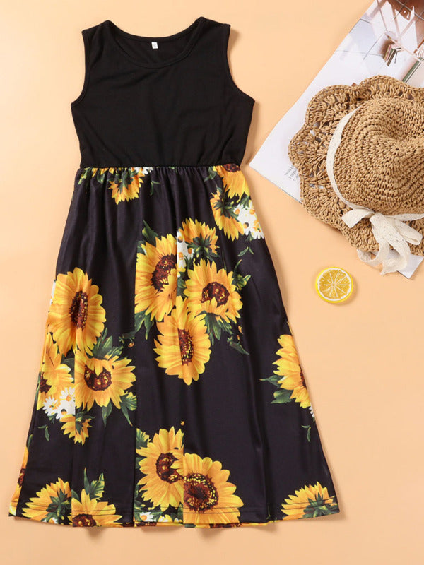 Children's Floral Mosaic Tank Dress Mother-Daughter Clothes Shello's Creative Boutique