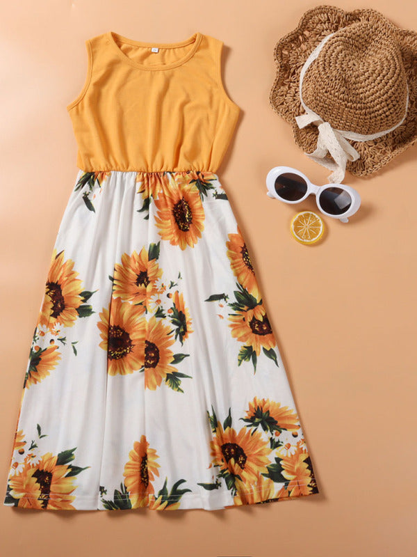 Children's Floral Mosaic Tank Dress Mother-Daughter Clothes Shello's Creative Boutique