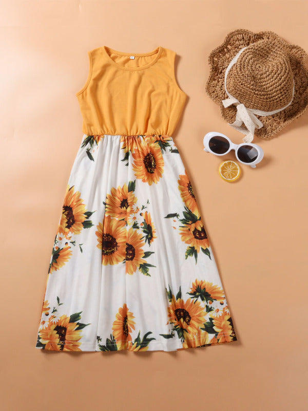 Children's Floral Mosaic Tank Dress Mother-Daughter Clothes Shello's Creative Boutique