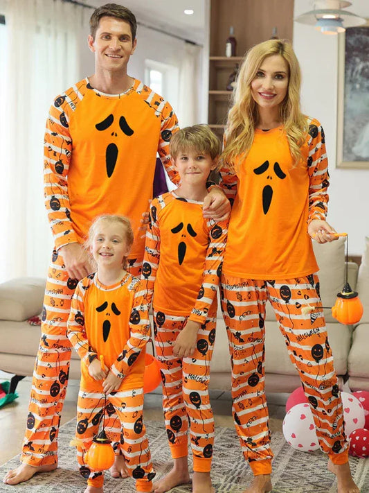 Family Halloween Pumpkin Print Pajama Set - Shello's Creative Boutique