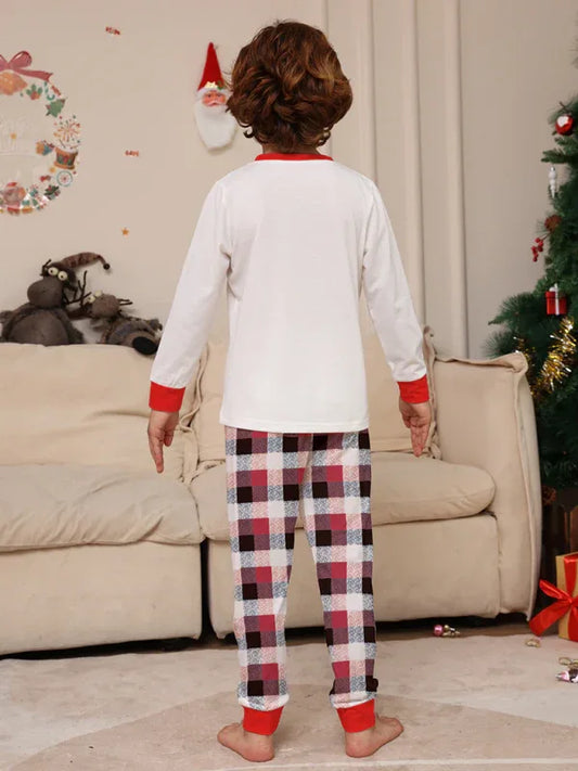 Christmas Deer Head Plaid Family Pajamas - Matching 2-Piece Set - Shello's Creative Boutique