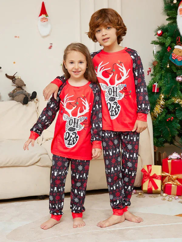 Christmas Cartoon Letter Family Pajamas - Parent-Child Matching Set - Shello's Creative Boutique