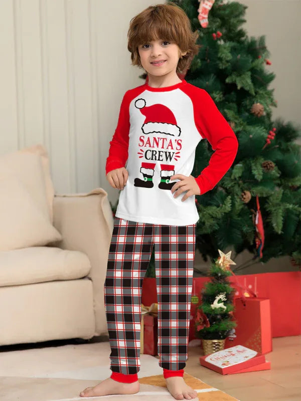 New Christmas parent-child set deer head print home clothes plaid two-piece pyjamas - Shello's Creative Boutique
