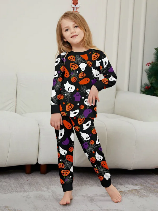 Halloween Bash Party Imp Pumpkin Wizard Printed Halloween Loungewear Set - Shello's Creative Boutique