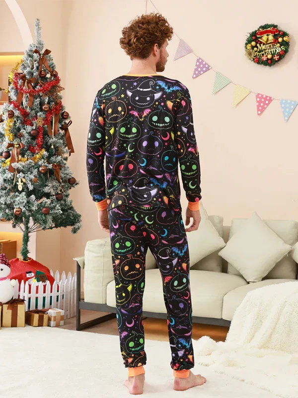 Halloween Homewear Pumpkin Print Two Piece Pajama Set - Shello's Creative Boutique