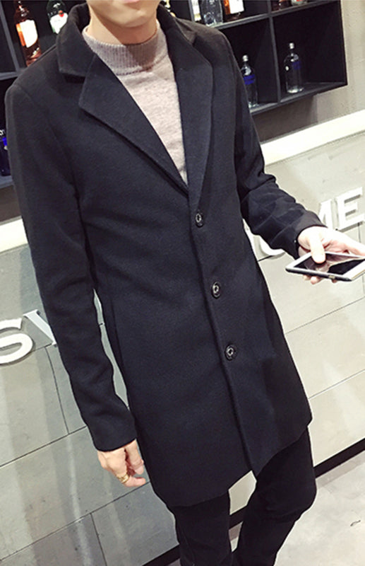 Men's Long Woolen Coat Shello's Creative Boutique