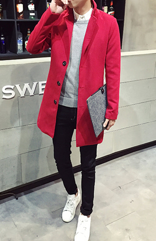 Men's Long Woolen Coat Shello's Creative Boutique
