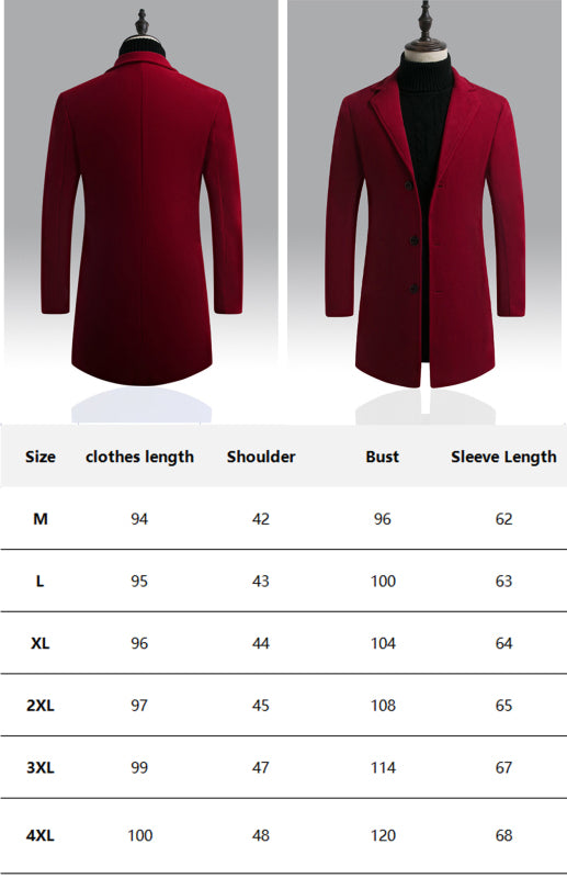 Men's Long Woolen Coat Shello's Creative Boutique