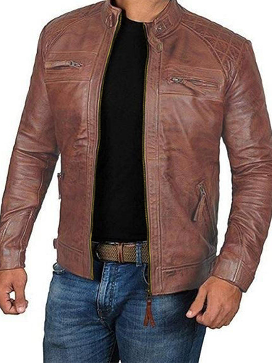 Classic Men's Polyester Woven Jacket with Straight Pockets Shello's Creative Boutique