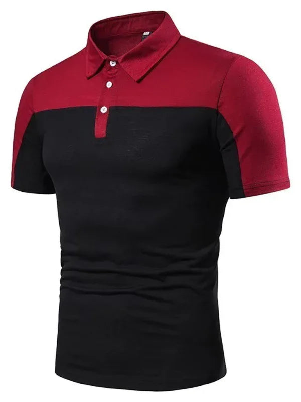 Men's Spring-Summer Lapel Collar Polyester Polo Shirt - Shello's Creative Boutique