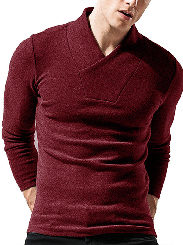 Men's Woolen V-Neck Stretchy Long Sleeve Tee Shello's Creative Boutique