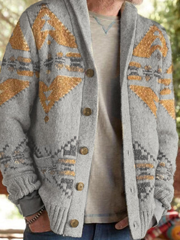 Jacquard Outer Wear Sweater Long Sleeve Knitted Jacket Top Shello's Creative Boutique