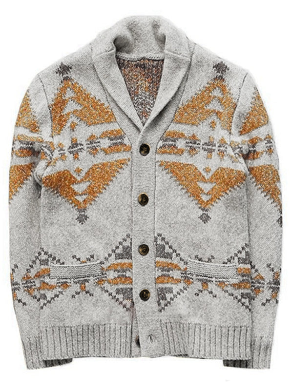 Jacquard Outer Wear Sweater Long Sleeve Knitted Jacket Top Shello's Creative Boutique