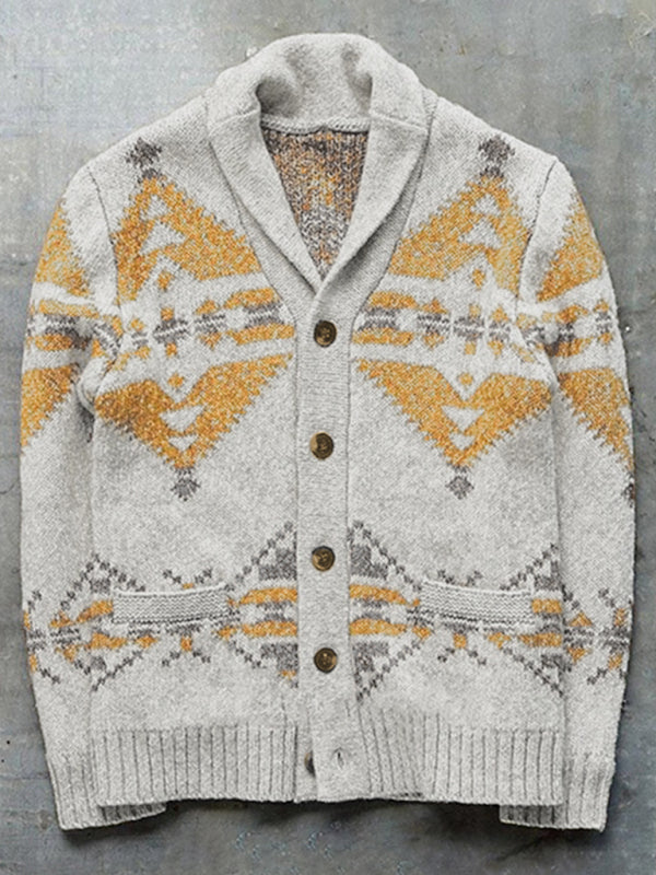 Jacquard Outer Wear Sweater Long Sleeve Knitted Jacket Top Shello's Creative Boutique
