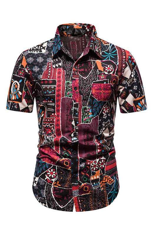 Casual Men's Polyester Shirt with Welt Pocket and Regular Sleeves Shello Creative Boutique
