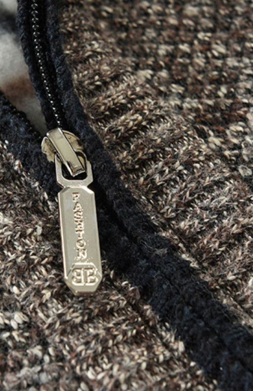 Men's Zip Vest Solid Color Stand Collar Sleeveless Knit Cardigan Shello Creative Boutique