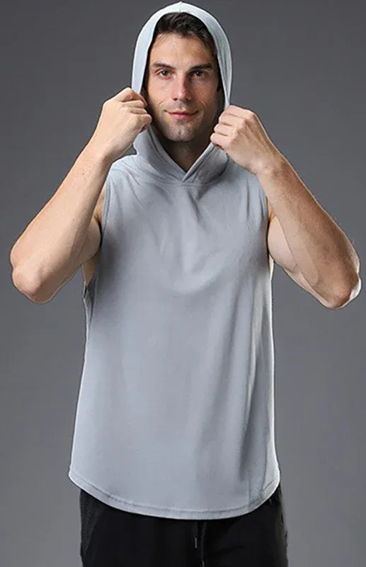 Men's Hooded Woven Polyester Sports Vest - Shello's Creative Boutique