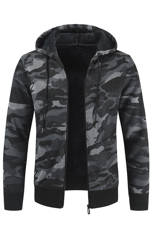 Men's Hooded Sweater Cardigan Camo Hooded Athleisure Sweater Shello's Creative Boutique