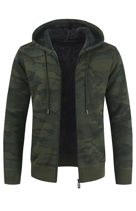 Men's Hooded Sweater Cardigan Camo Hooded Athleisure Sweater Shello's Creative Boutique