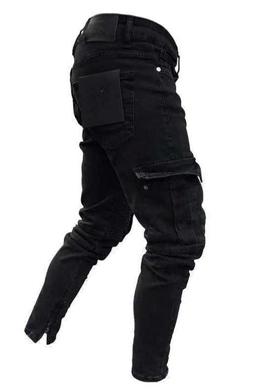 Men Street Style Knit Cargo Jeans Shello Creative Boutique